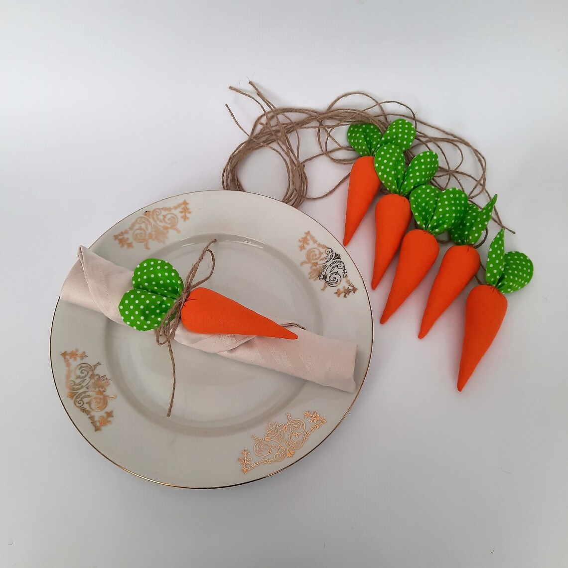 6 Easter carrot napkin ring Table decorations Fabric carrots Etsy