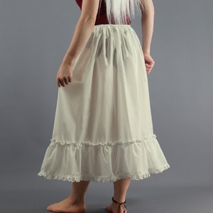 Ivory Pure Cotton Frilly Petticoat - Choice of edging - Made to Order