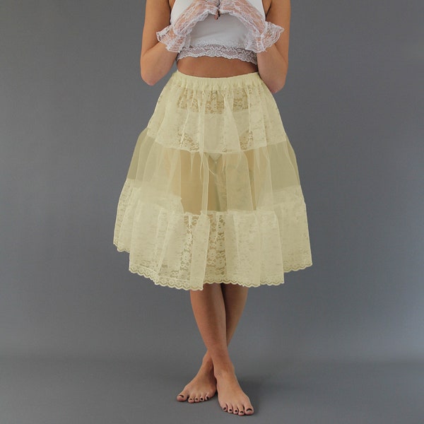 Lemon Lace Petticoat Skirt - Choose Length + Waist