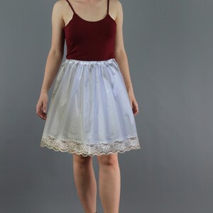 Simple White Cotton Lawn Half Slip with Lace Edging Choose Waist and Length to Order image 2