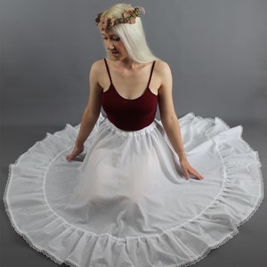 Full Circle Lightweight Cotton Petticoat White  Made to Order