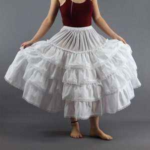 Country + Western Tiered Frilly Cotton Lace Petticoat - Made to Order