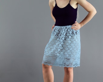 Baby blue lace skirt uk Clearance