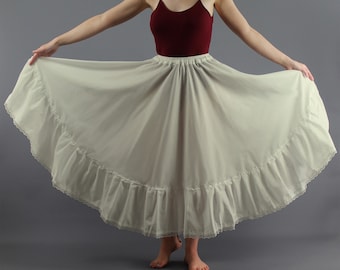 Ivory Full Circle Petticoat 100% Pure Cotton Made to Order