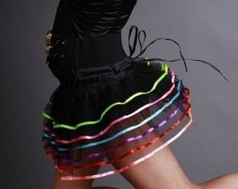 Mini Tutu Petticoat Clubbing Party Rave Rainbow  Choose from 28 Colours