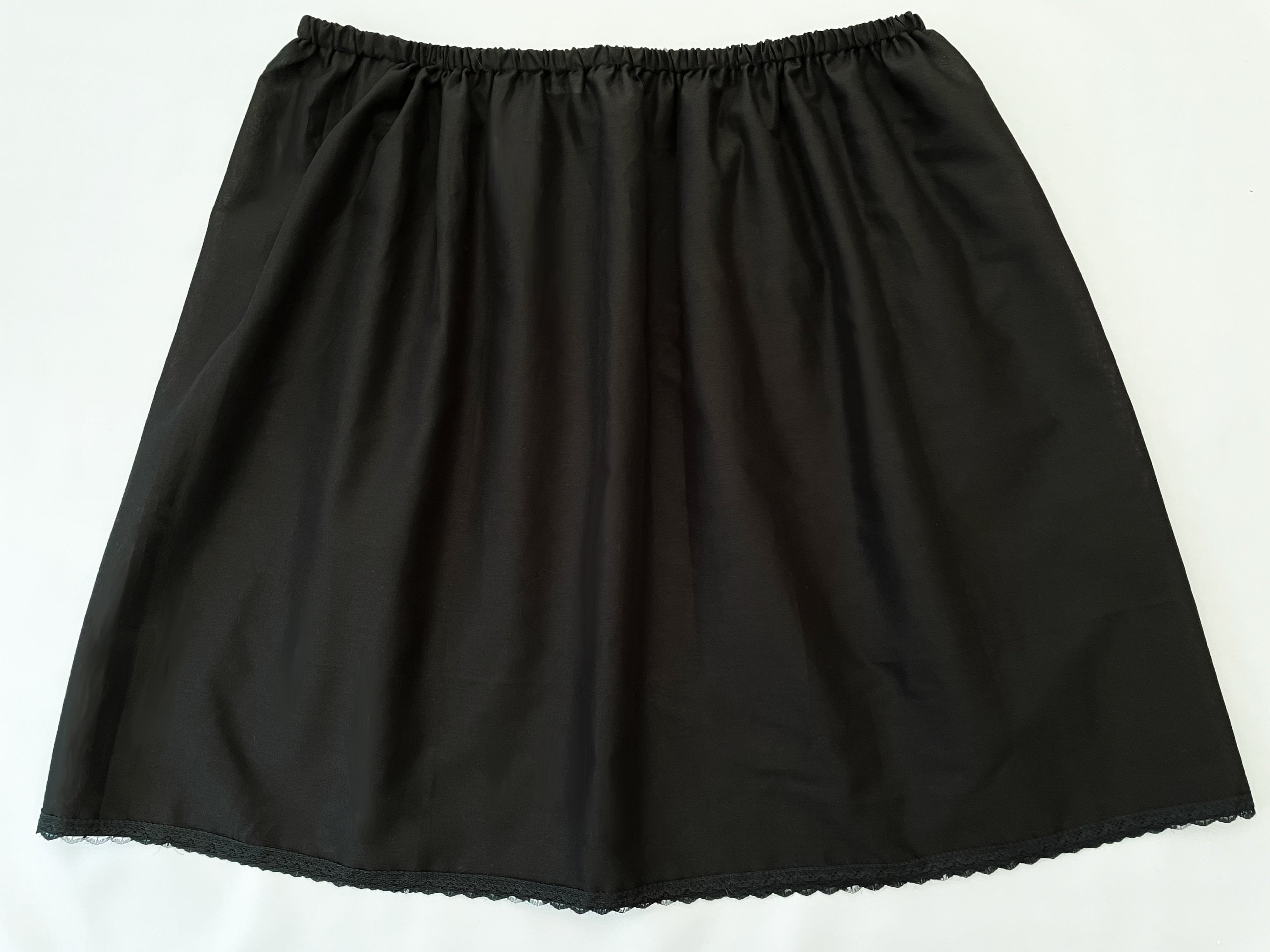 Black cotton half slip sale