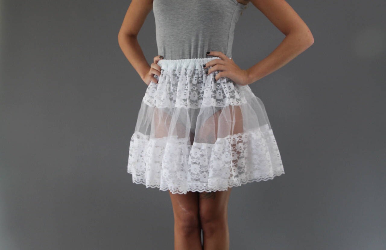 Fever Deluxe Lace Petticoat Adult White main image 0