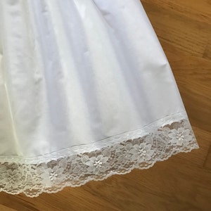 Simple White Cotton Lawn Half Slip with Lace Edging Choose Waist and Length to Order image 3