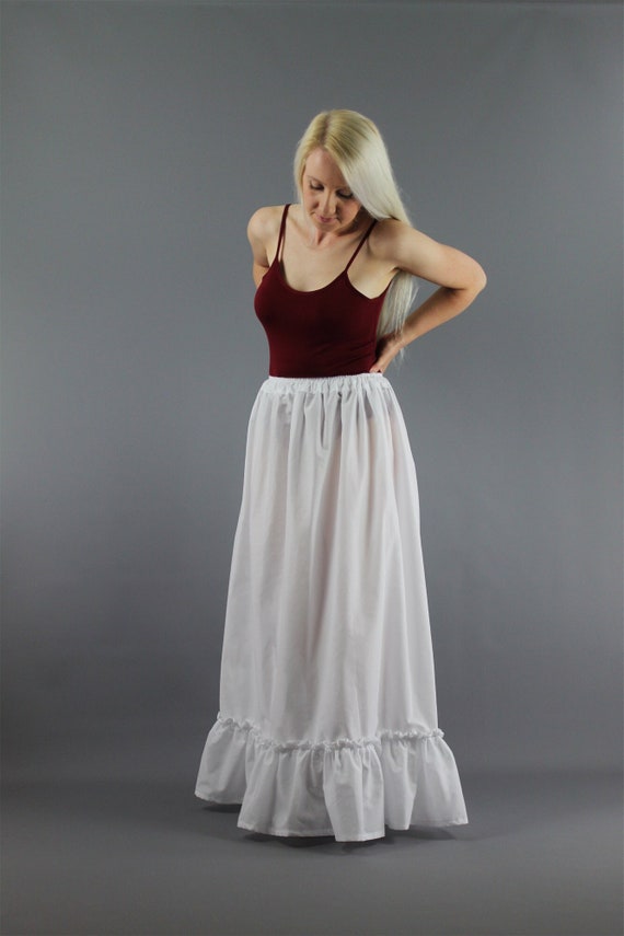Full Length White Cotton Petticoat Maxi Long Underskirt Made to