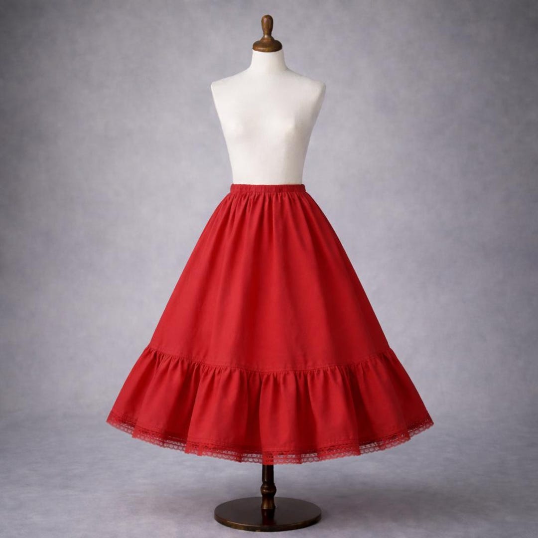 Red Full Circle Skirt/petticoat Made to Order - Any Size - Etsy