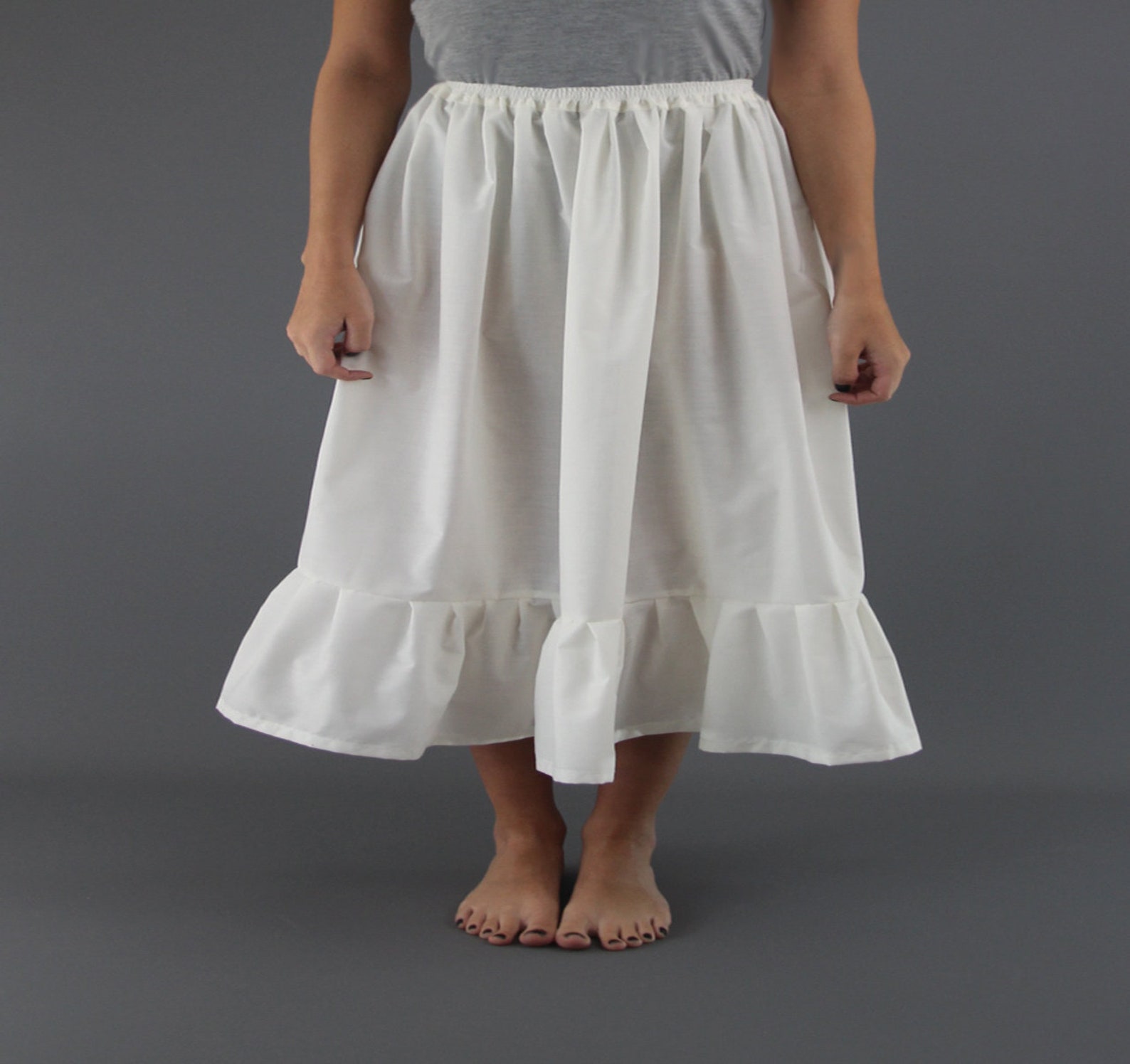 Plus Size Ivory Cotton Underskirt Lace Anglaise or Plain Etsy UK