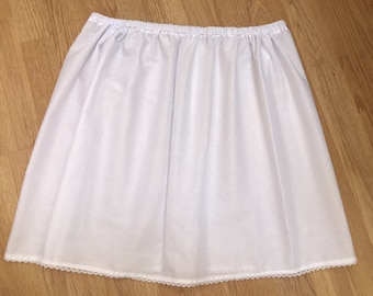 Slip léger 100 % coton - Bords en dentelle blanche - Longueur + taille au choix