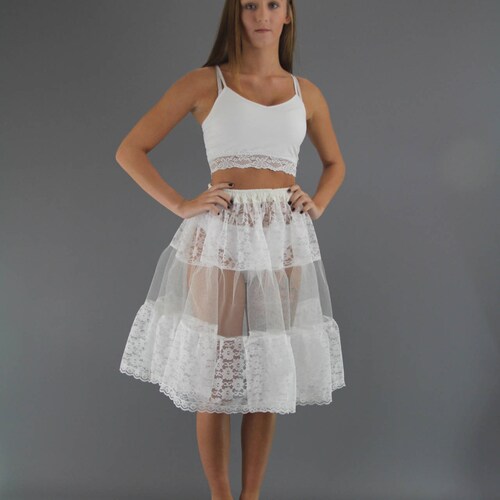 Fever Deluxe Lace Petticoat Adult White main image 1