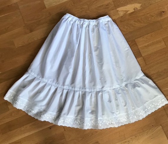 Lightweight Full Cotton Petticoat With Anglaise Eyelet Trim Made to Order 