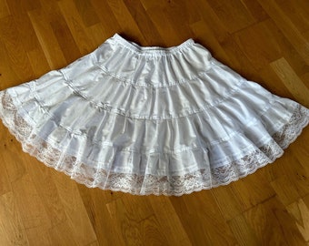 50s  Lace Edged  Cotton Petticoat Choose Length + Waist