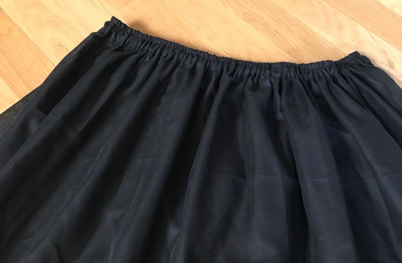 Full Gathered Black Cotton Lawn Petticoat Lightweight image 3