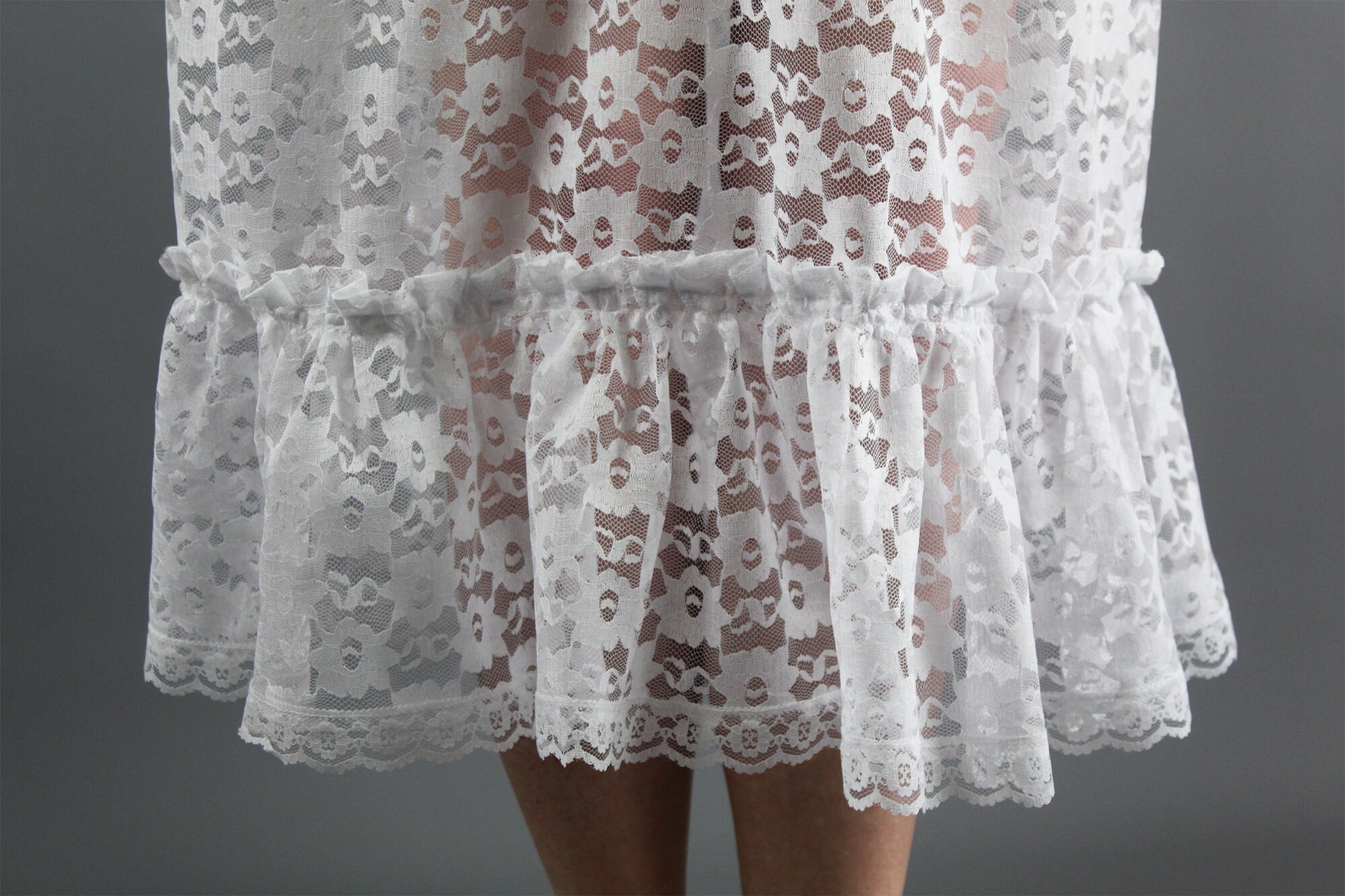 black lace see thru dress Sheer Lace Top A-line High Slit Black Prom Dress with Long Sleeves