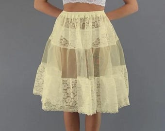 Lemon Lace Petticoat Skirt - Choose Length + Waist