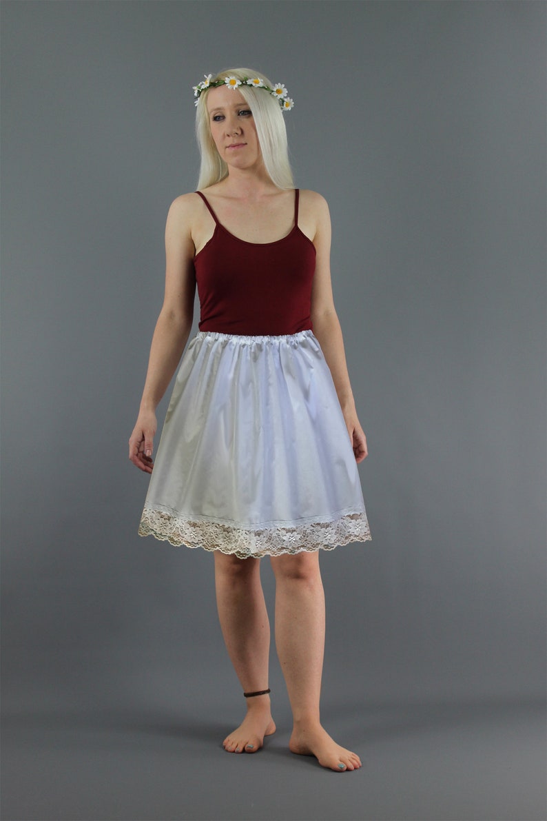 Simple White Cotton Lawn Half Slip With Lace Edging Choose Etsy