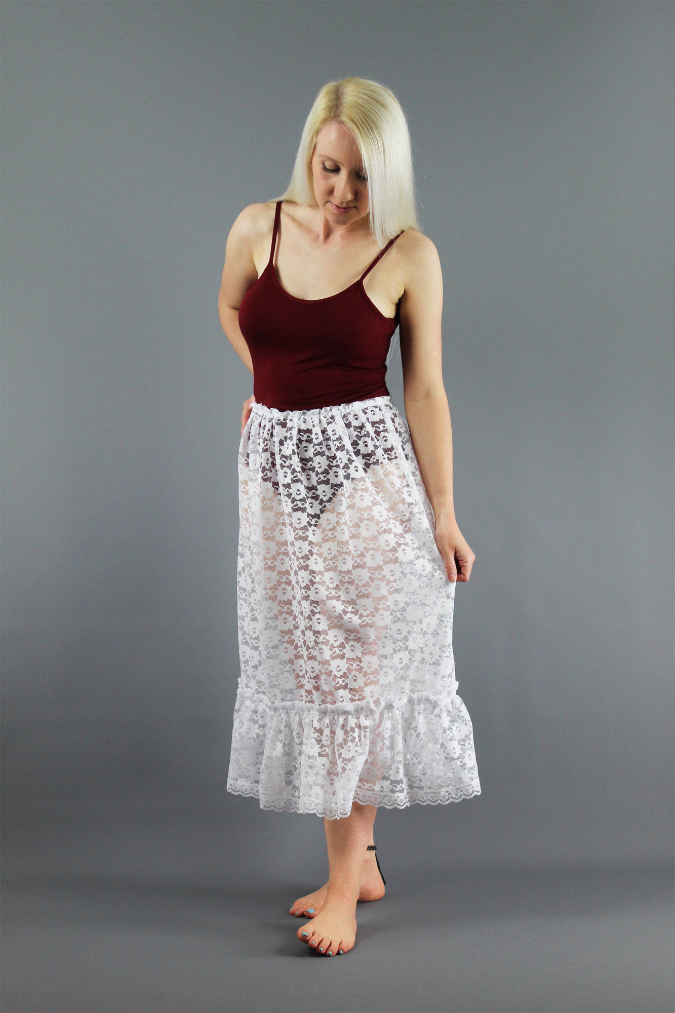 chinese dress ladies Women Bubble Lace Satin Half Slip Skirt Extender  Shop Lev