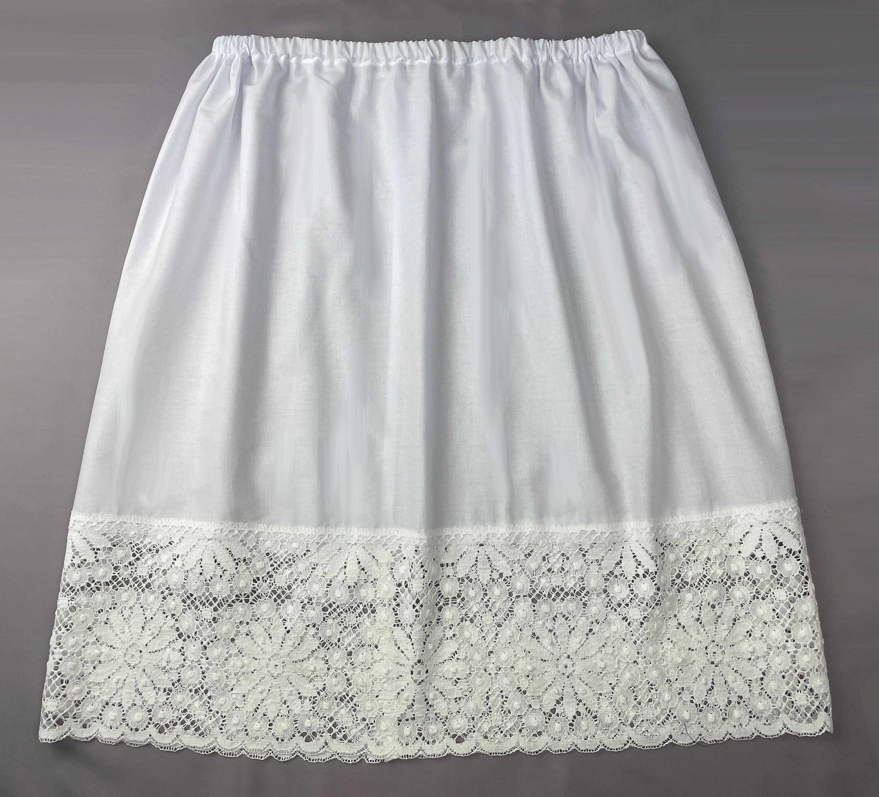 White Cotton Slip With Extra Wide Cotton Lace Edging Choose Etsy UK