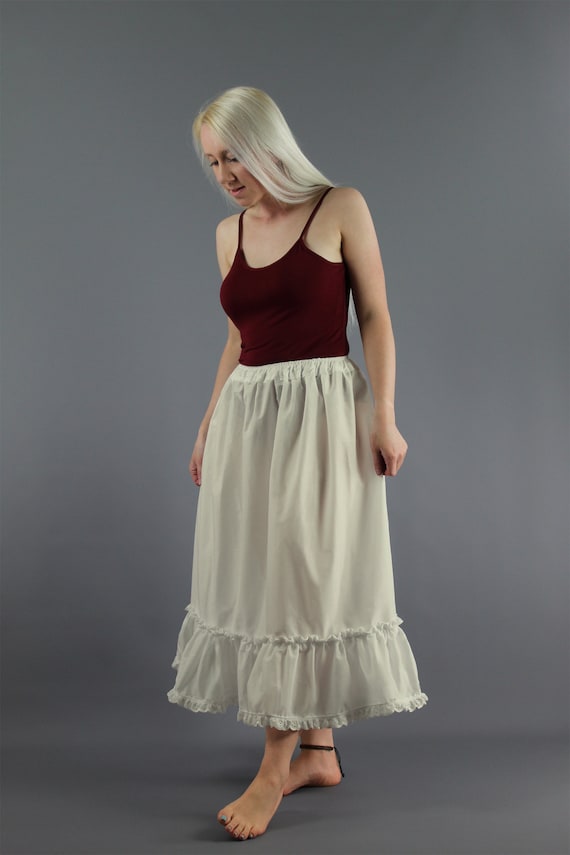 Ivory Pure Cotton Frilly Petticoat - Choice of edging - Made to Order