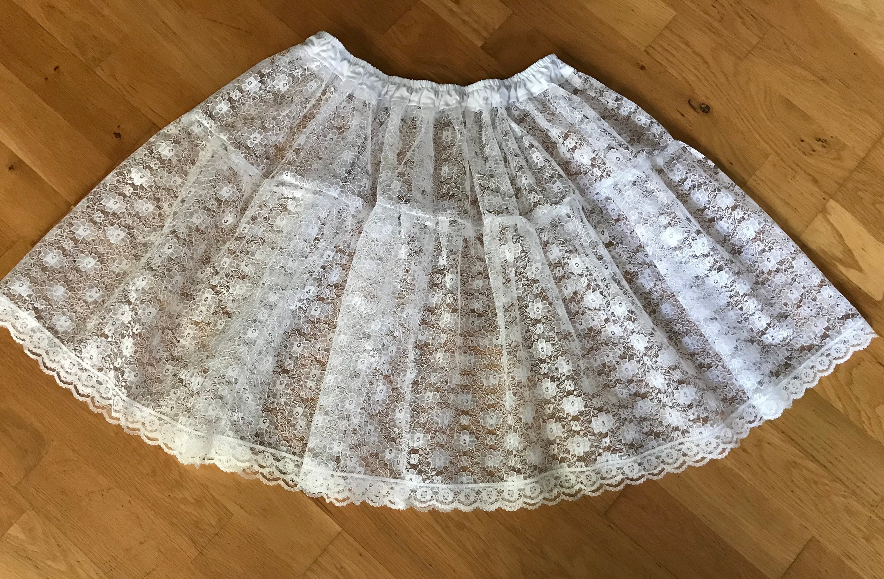 Lace Petticoat tiered Style Made to Order, Choose from 11 Colours
