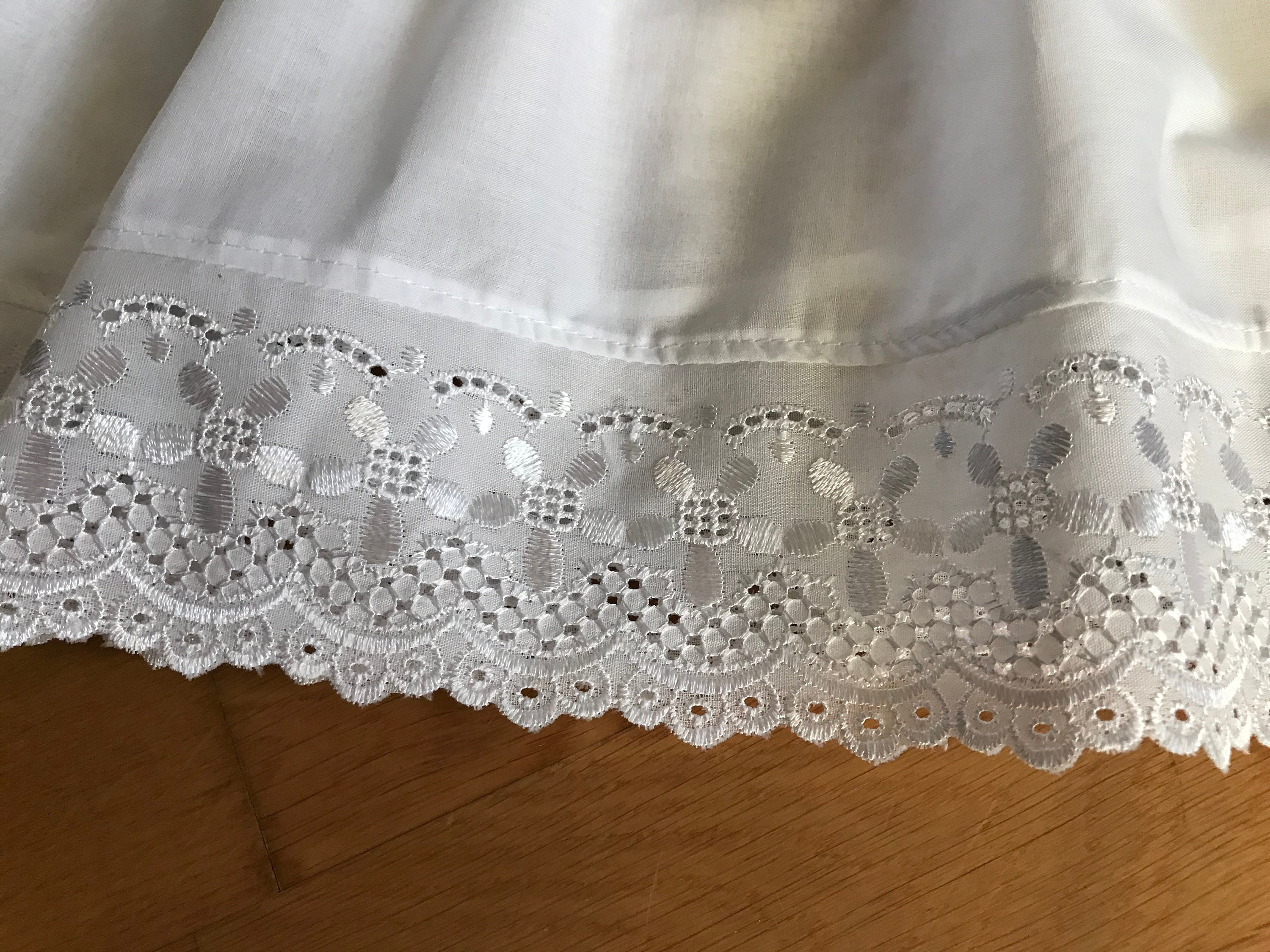 Lightweight Full Cotton Petticoat With Anglaise Eyelet Trim Made to