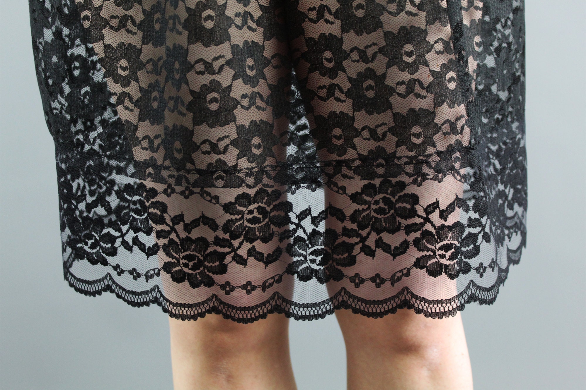 Delicate Black Lace Skirt Extender - Choose Length + Waist