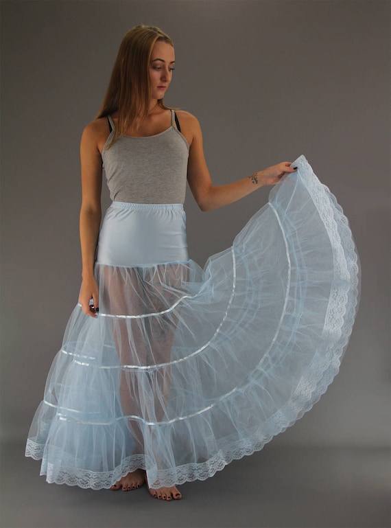 Floor Length Petticoat with Lace Trim - Choose Number of Layers