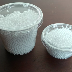 Bright White  (Size 2-4mm) Styrofoam Polystyrene Mini Micro Beads Balls Fill for Slime or Floam