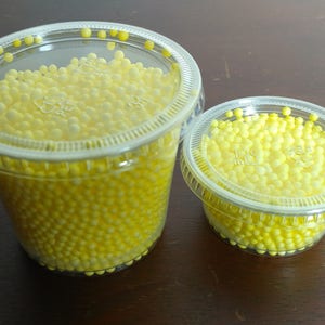 Bright Yellow  (Size 2-4mm) Styrofoam Polystyrene Mini Micro Beads Balls Fill for Slime or Floam