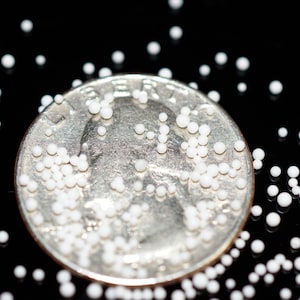 Styrofoam Mini Micro Beads Balls Fill for Slime or Floam Bright White Extra Small