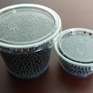 Bold Black  (Size 2-4mm) Styrofoam Polystyrene Mini Micro Beads Balls Fill for Slime or Floam