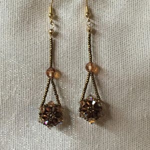 Mini flor de cristal gota con cuentas pendientes