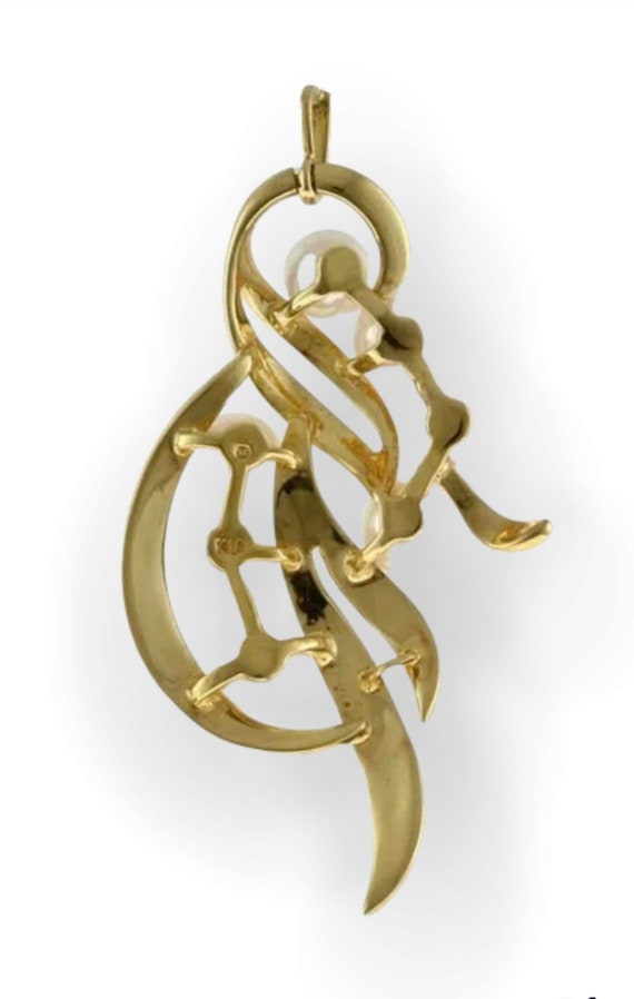 Beautiful Mikimoto 18k Gold & Akoya Pearl Pendant - image 3