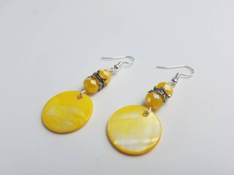 yellow dangle earrings