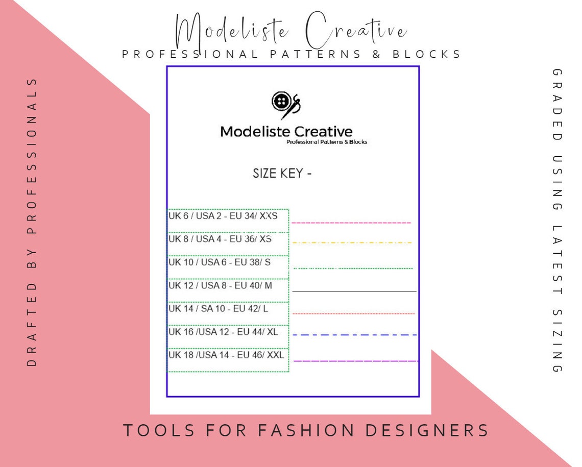 Basic Trouser Block Sloper in U.K, U.S & E.U Sizes Ideal for Pattern ...