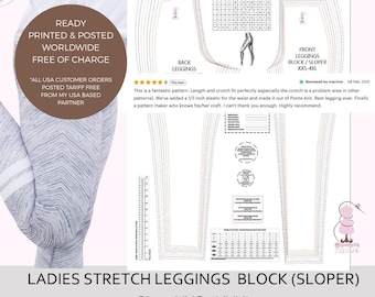 Stretch Legging Block - Size XXS-4XL - UK and USA & Eu Sizing Supplied- Perfect For Pattern Cutters and Designers- Professional Blocks