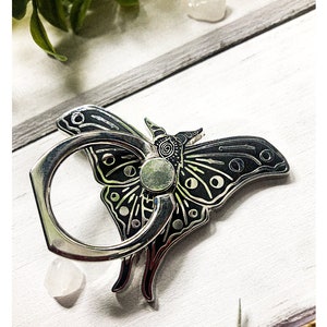 Moth Phone Holder Lunar Moth Phone Ring Witch Finger Ring Grip image 3