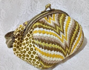 Evening Embroidery Kisslock Bag Clasp Frame Bag Shoulder Bag Purple Purse Gradient Vintage Bag