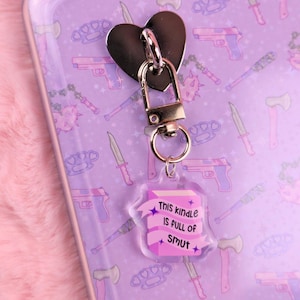 Kindle Full Of Smut Kindle Charm with Sticky heart | Bookish Gift | Dark Romance Reader | Kindle Smut Dirty Books | Spicy Books BookTok