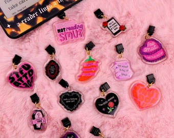 Romance Reader Kindle Charms | Bookish Gift | Dark Romance Reader | Kindle Smut Dirty Books | Spicy Books | BookTok | Zade Meadows Adeline