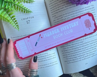 Murder Mystery Book Club Bookmark Ticket | Pink Cute Bookmark | Bookmark Coupon | Gift for Book Lover | Smut | Dark Romance | Smut Reader