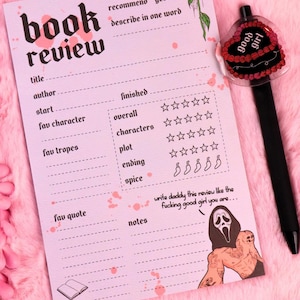 Book Review Sticky Notepad | Booktok | Dark Romance | Gift for Readers | Spicy Books | Book Accessories | Romantasy | Smut | Bookish Gift