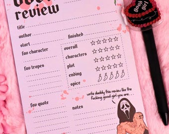 Haftnotizblock für Buchrezensionen | Booktok | Dunkle Romanze | Geschenk für Leser | Pikante Bücher | Buchzubehör | Romantasy | Schmutz | Buchgeschenk