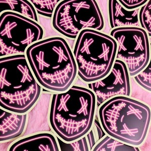 neon glow in the dark masked men, dark romance books, dark romance readers, masktok, neon masked men, booktok sticker, bookish gift, book lover, unhinged books, vinyl kindle sticker