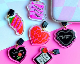 Romance Reader Kindle Charms | Bücherhaftes Geschenk | Dark-Romance-Reader | Kindle Smut Dirty Books | Würzige Bücher | BookTok | Zade Meadows Adeline