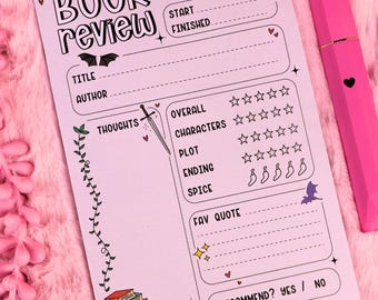 Book Review Sticky Notepad | Booktok | Romance Reader | Gift for Readers | Spicy Books | Book Accessories | Romantasy | Smut | Bookish Gift