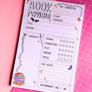 Recenzja książki Przyklejony notatnik | Booktok | Czytelnik romansów | Prezent dla czytelników | Pikantne Książki | Akcesoria do książek | Romans | Bzdura | Książkowy prezent